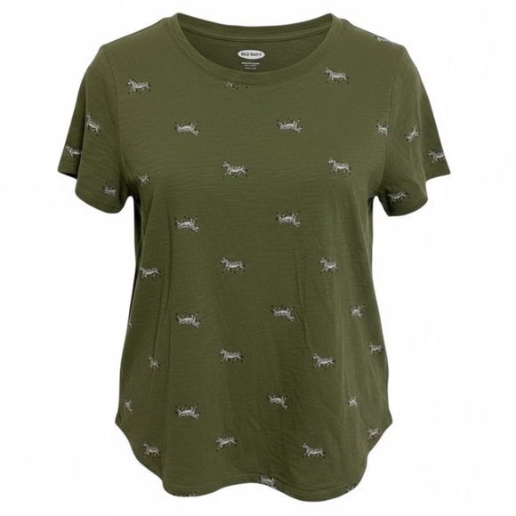 OLD NAVY Zebra Print Basic Tee Shirt - Picture 1 of 7